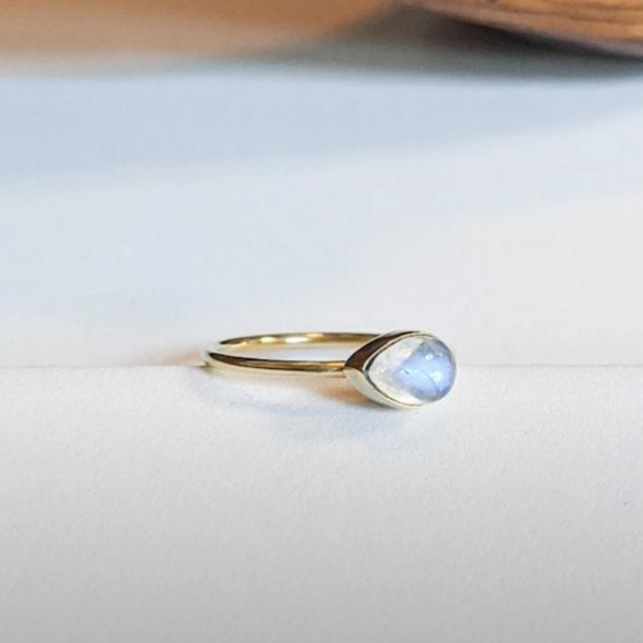 NWT Teardrop Moonstone Cab Stacking Ring - Picture 3 of 5